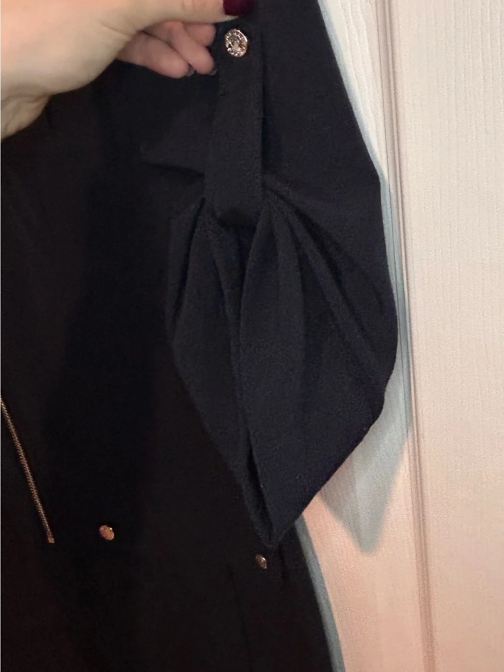 Michael Kors Black Zip-Front Trench Coat Dress